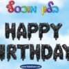 סט HAPPY BIRTHDAY שחור עם כוכבים