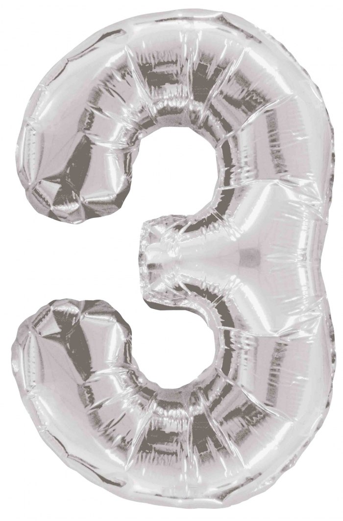 ספרה 3 34" צבע כסף