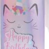 Happy birthday חתול חד קרן הולוגרפי