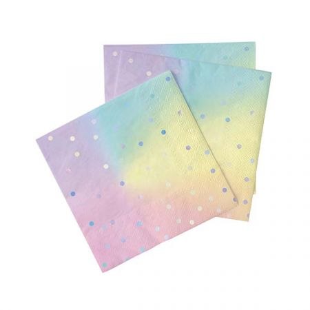 מפיות נייר 2 שכ 33X33 סמ 12 יח - צבעי פסטל עם הטבעה