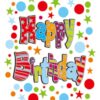 Happy birthday נקודות כוכבים צבעוני