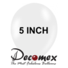 בלון 5" בצבע לבן חבילה 100 יחידות DECOMEX