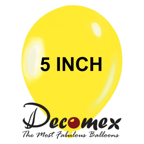 בלון 5" בצבע צהוב חבילה 100 יחידות DECOMEX