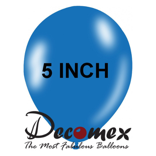 בלון 5" בצבע כחול בינוני חבילה 100 יחידות DECOMEX