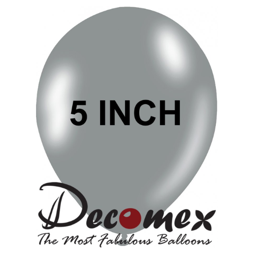 בלון 5" בצבע אפור חבילה 100 יחידות DECOMEX