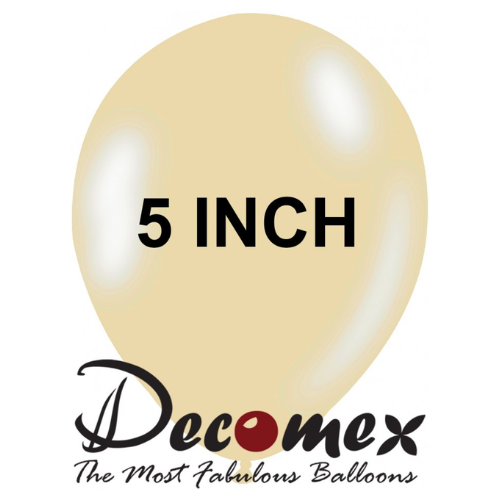 בלון 5" בצבע רטרו חול לבן חבילה 100 יחידות DECOMEX