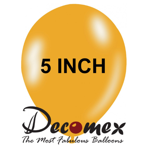 בלון 5" בצבע צהוב שמש חבילה 100 יחידות DECOMEX