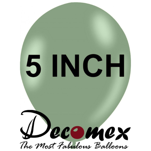 בלון 5" בצבע ירוק תה חבילה 100 יחידות DECOMEX