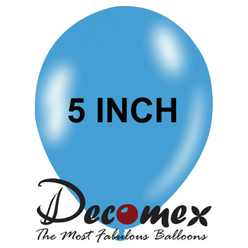 בלון 5" בצבע תכלת חבילה 100 יחידות DECOMEX