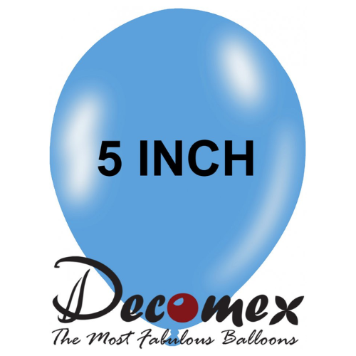 בלון 5" בצבע כחול בייבי חבילה 100 יחידות DECOMEX